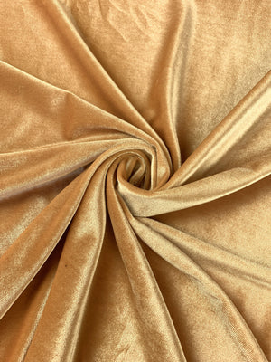 Stretch Velvet Knit Dark Gold Fabric By The Yard