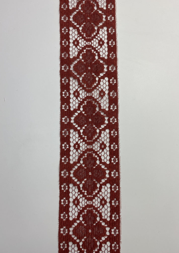 Burnt Orange Reserve Clover Lace - FabricPlanet