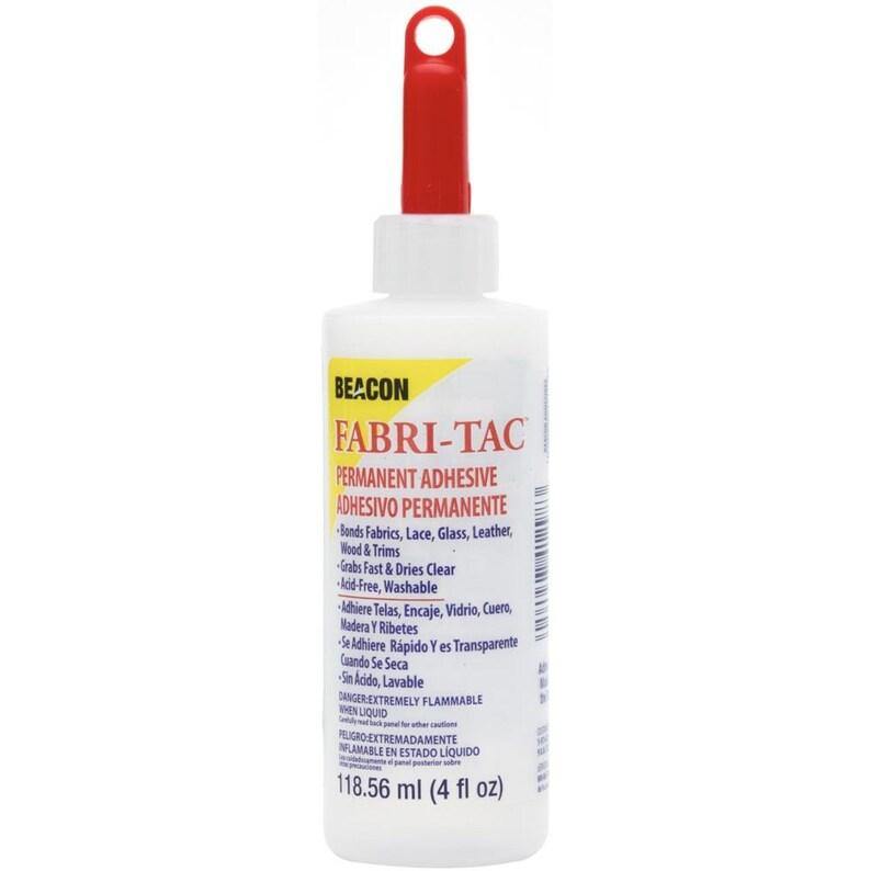  BEACON Fabri-Tac Premium Fabric Glue - Quick Drying, Crystal  Clear, Permanent - for Fabrics, Canvas, Lace, Wood and More, 4-Ounce,  12-Pack : Arts, Crafts & Sewing