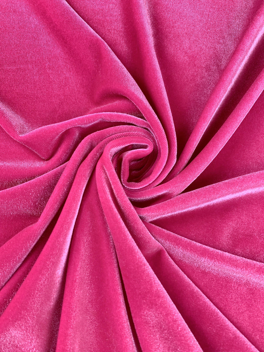 Stretch Velvet Fabric - Fuchsia / Yard Many Colors Available