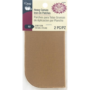 Dritz Iron-On Heavy Canvas Patches 5x5 2/Pkg Black