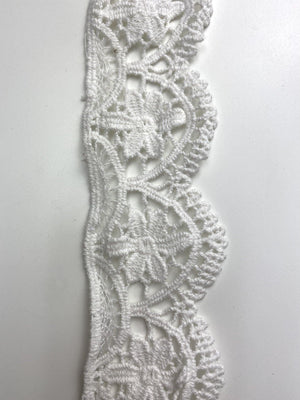 White Floral Eyelet - FabricPlanet