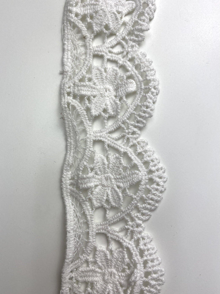 White Floral Eyelet - FabricPlanet