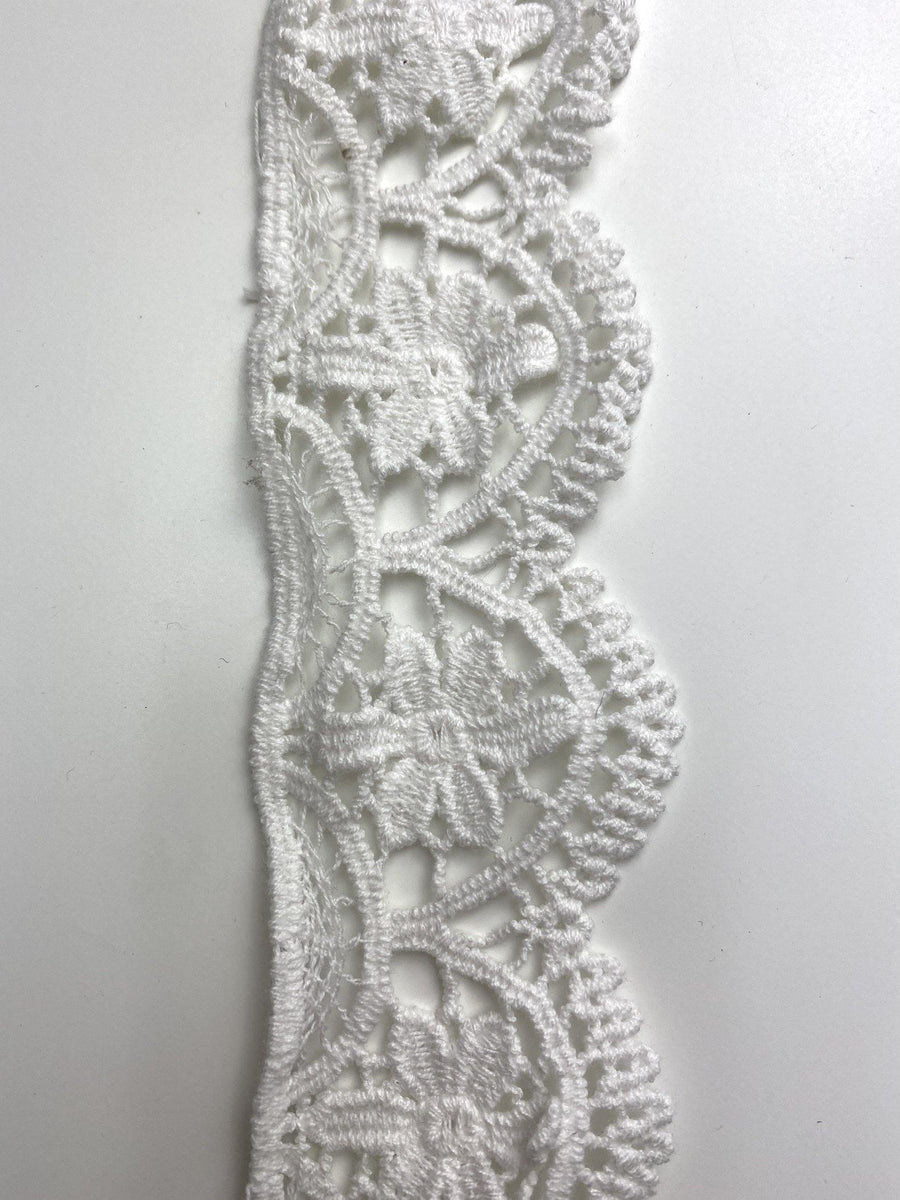 White Floral Eyelet - FabricPlanet