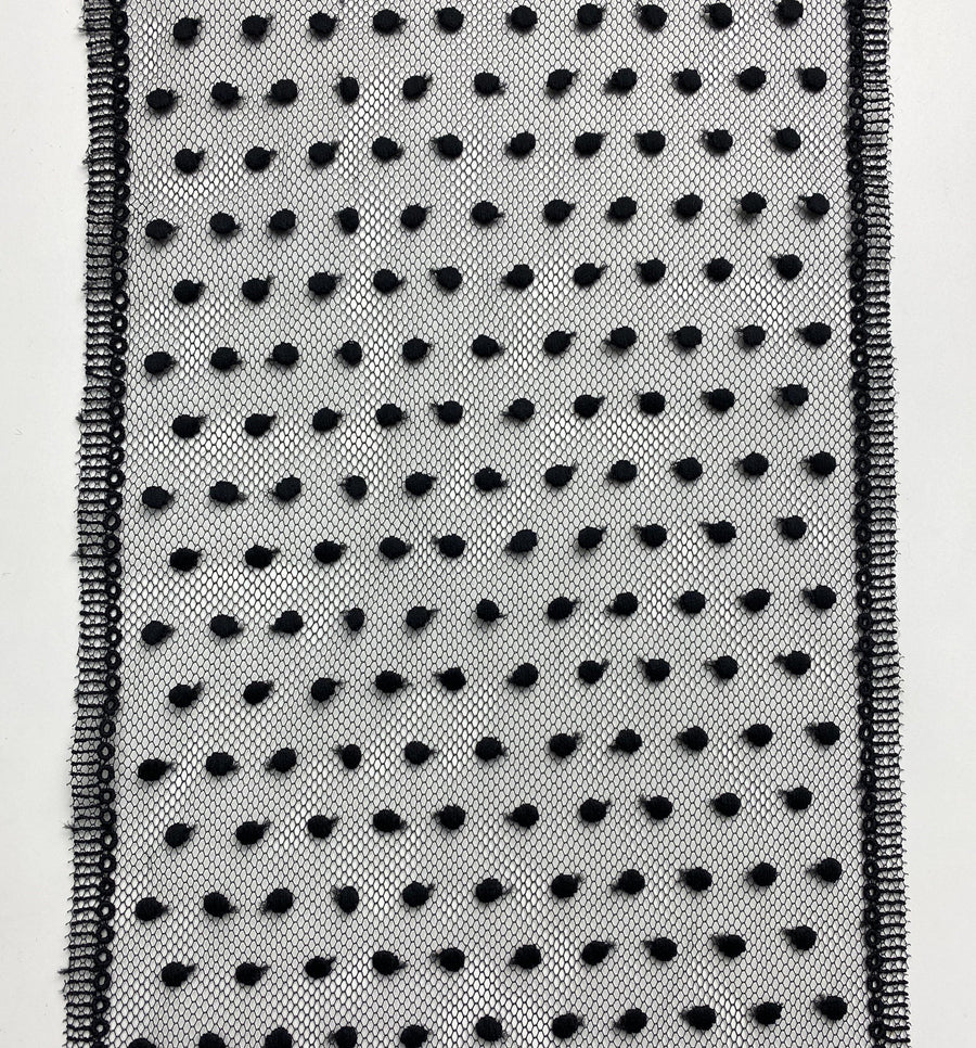 Black Polka Dots Lace - FabricPlanet