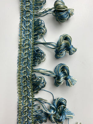 Blue and Green Round Tassels - FabricPlanet