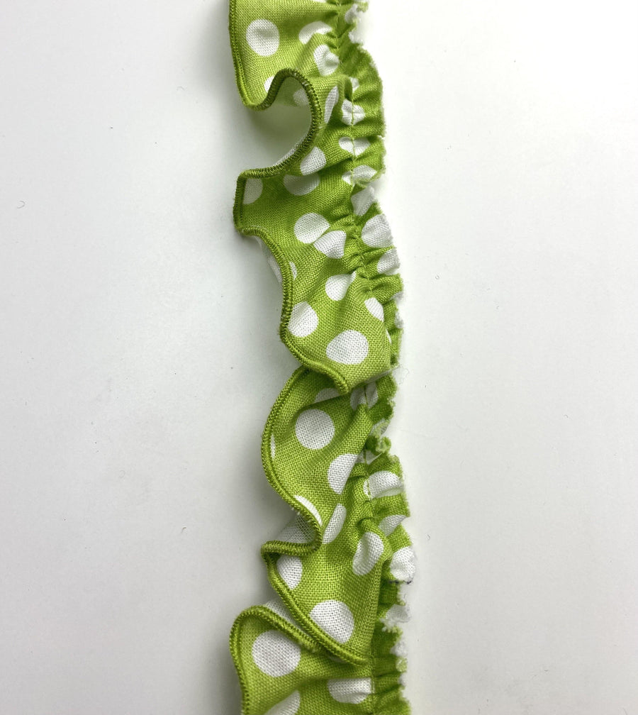 green trim with white polka dots - FabricPlanet