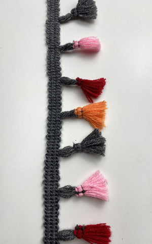 Gray Multicolor Tassels - FabricPlanet
