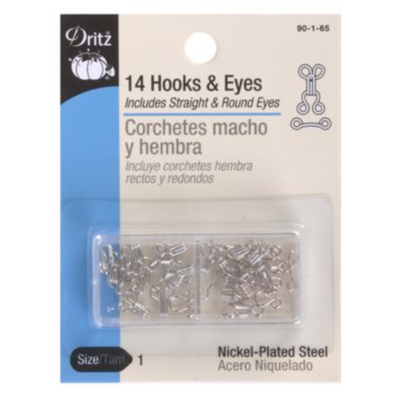 14 Hooks and Eyes Size 1 - FabricPlanet