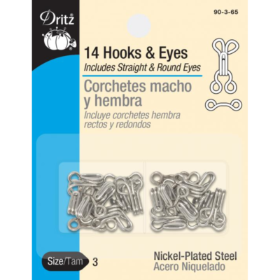 14 Hooks & Eyes Size 3 - FabricPlanet