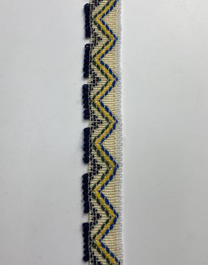 Ivory, blue and yellow zig zag - FabricPlanet