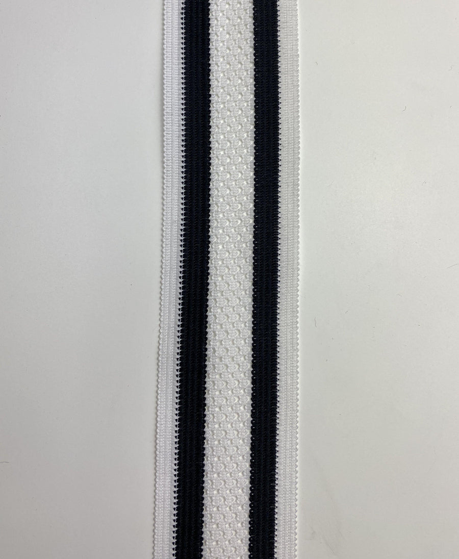 Striped Black and White Sport Trim - FabricPlanet