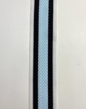 Striped White Black and Blue Sport Trim - FabricPlanet