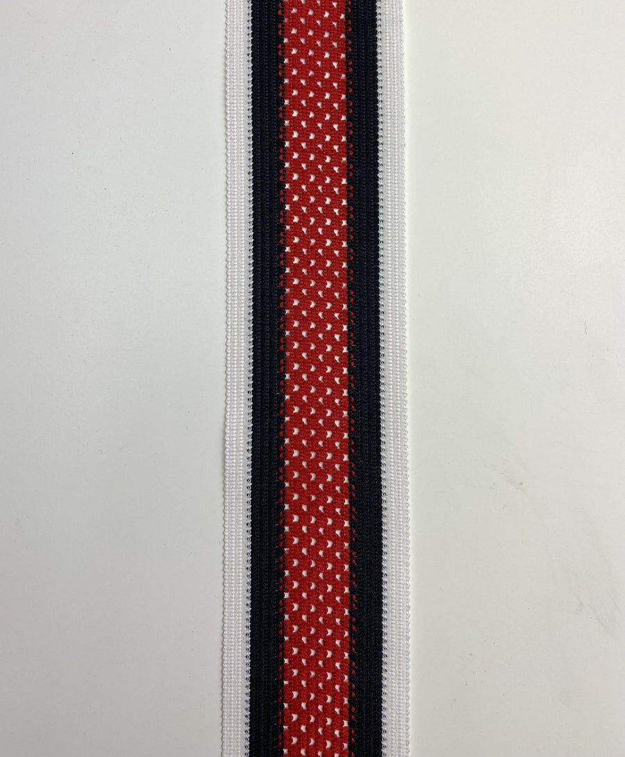 Striped White Black and Red Sport Trim - FabricPlanet